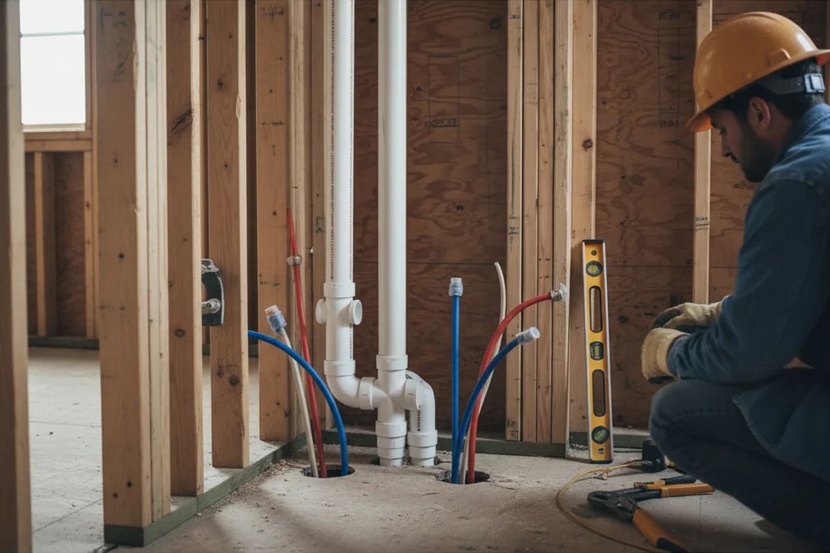 Drain and supply rough-in during Leak Detection in Pinedale